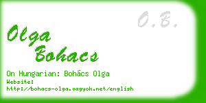 olga bohacs business card